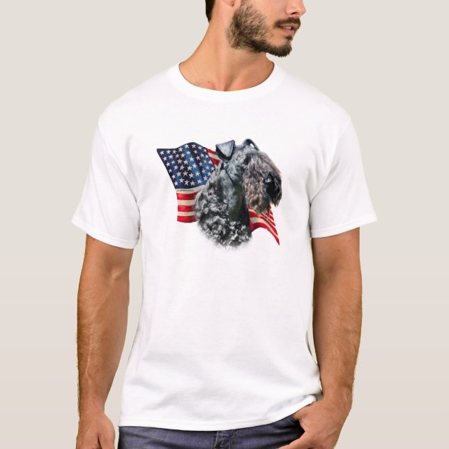 Kerry Blue Terrier Flag T-Shirt (Front)