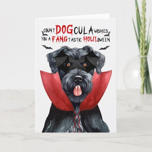 Kerry Blue Terrier Funny Count DOGcula Halloween Holiday Card
