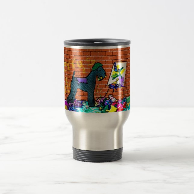 KERRY BLUE TERRIER GRAFFITI ARTIST Larger Mug (Center)