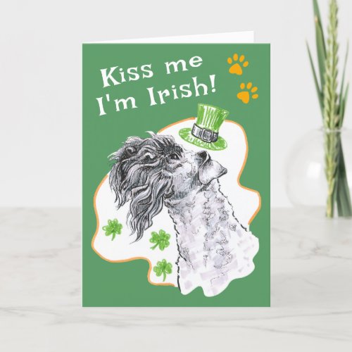 Kerry Blue Terrier Irish Dog Funny St Patricks Day Holiday Card