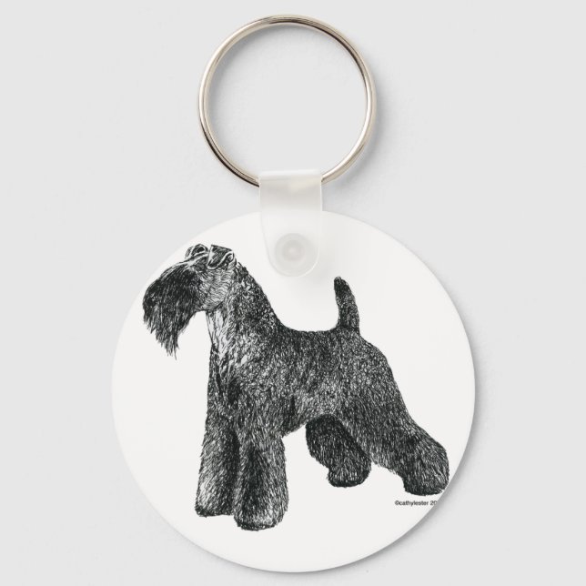Kerry Blue Terrier Keychain (Front)