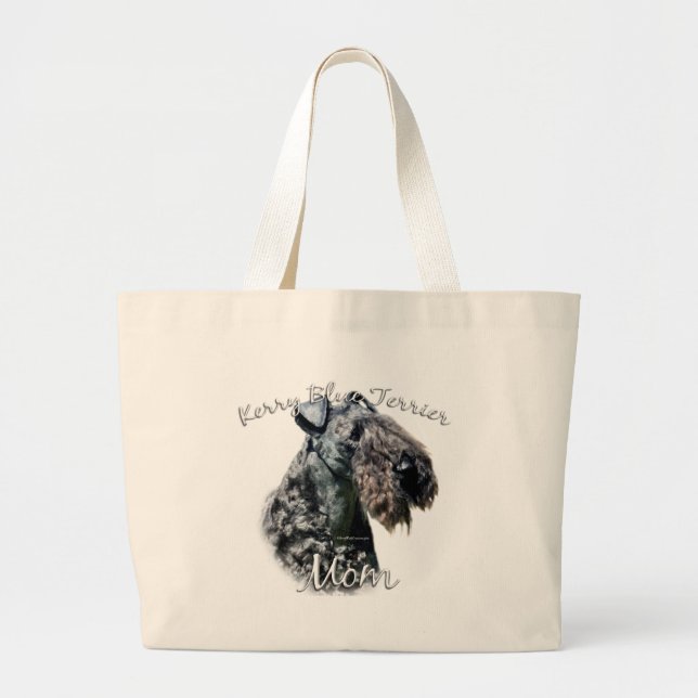 Kerry Blue Terrier Mom 2 Large Tote Bag (Front)
