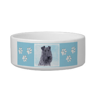 Kerry Blue Terrier Painting Cute Original Dog Art Bowl