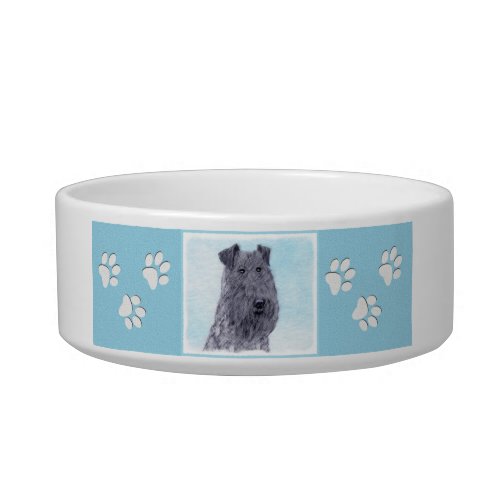 Kerry Blue Terrier Painting Cute Original Dog Art Bowl