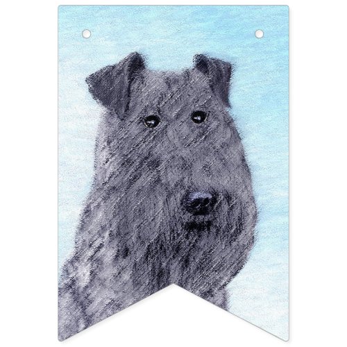 Kerry Blue Terrier Painting Cute Original Dog Art Bunting Flags