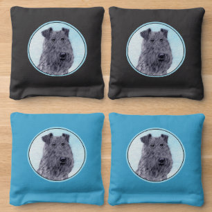 Kerry Blue Terrier Painting Cute Original Dog Art Cornhole Bags