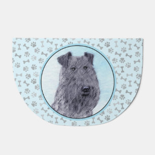 Kerry Blue Terrier Painting Cute Original Dog Art Doormat