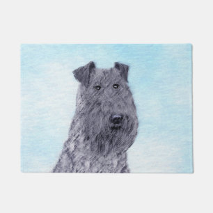 Kerry Blue Terrier Painting Cute Original Dog Art Doormat