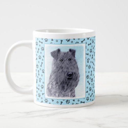 Kerry Blue Terrier Painting Cute Original Dog Art Giant Coffee Mug