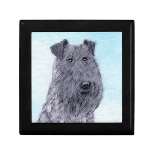 Kerry Blue Terrier Painting Cute Original Dog Art Gift Box