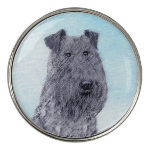 Kerry Blue Terrier Painting Cute Original Dog Art Golf Ball Marker