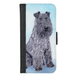 Kerry Blue Terrier Painting Cute Original Dog Art iPhone 8/7 Wallet Case