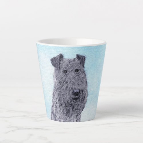 Kerry Blue Terrier Painting Cute Original Dog Art Latte Mug