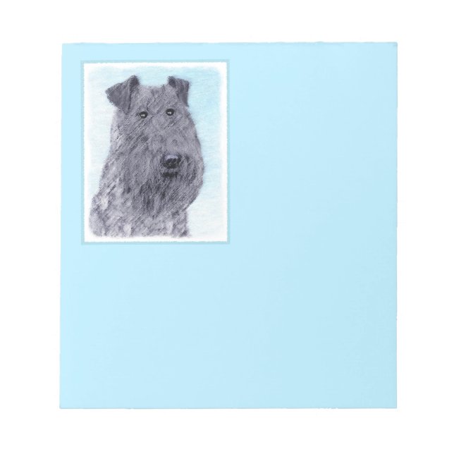 Kerry Blue Terrier Painting Cute Original Dog Art Notepad (Front)
