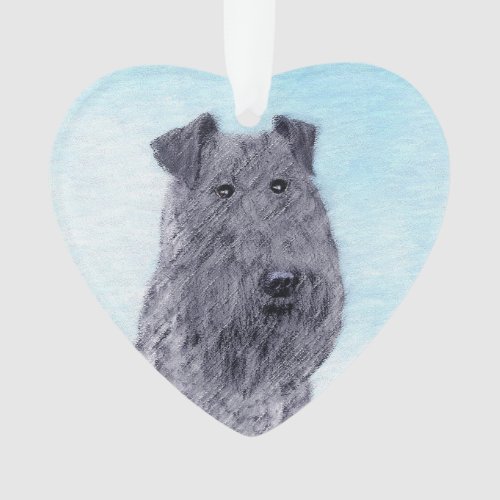 Kerry Blue Terrier Painting Cute Original Dog Art Ornament