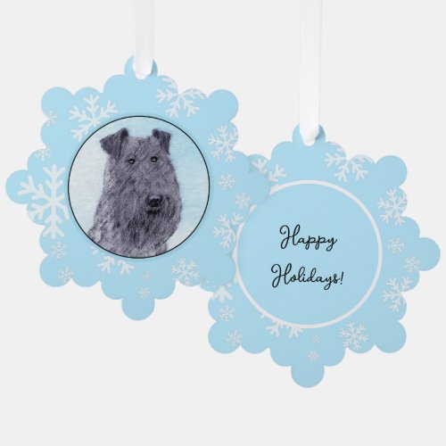 Kerry Blue Terrier Painting Cute Original Dog Art Ornament Card