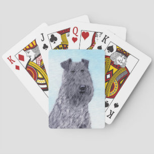 Kerry Blue Terrier Painting Cute Original Dog Art Poker Cards