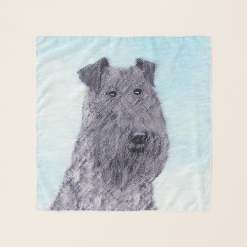 Kerry Blue Terrier Painting Cute Original Dog Art Scarf