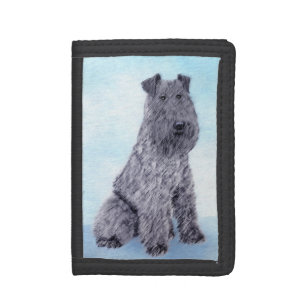 Kerry Blue Terrier Painting Cute Original Dog Art Tri-fold Wallet