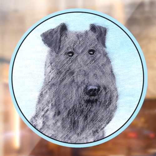 Kerry Blue Terrier Painting Cute Original Dog Art Window Cling