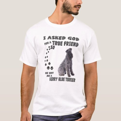 Kerry Blue Terrier Quote Mom Dad Art Irish Blue T T_Shirt