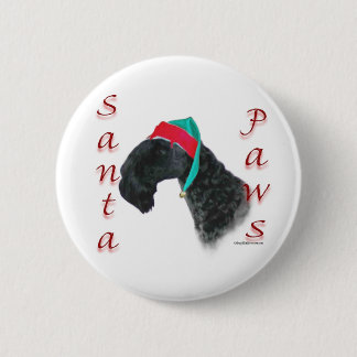 Kerry Blue Terrier Santa Paws Pinback Button