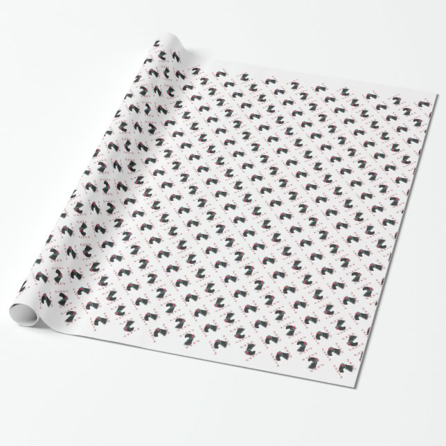 Kerry Blue Terrier Santa Paws Wrapping Paper (Unrolled)