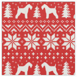 Kerry Blue Terrier Silhouettes Christmas Holiday Fabric