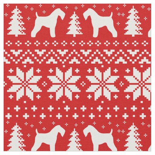 Kerry Blue Terrier Silhouettes Christmas Holiday Fabric