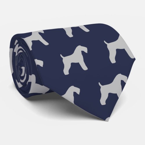 Kerry Blue Terrier Silhouettes Pattern Tie