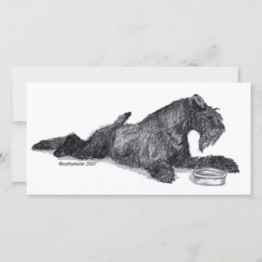 Kerry Blue Terrier with Bowl (Front)