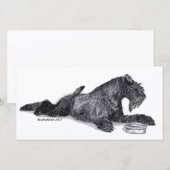 Kerry Blue Terrier with Bowl (Front/Back)