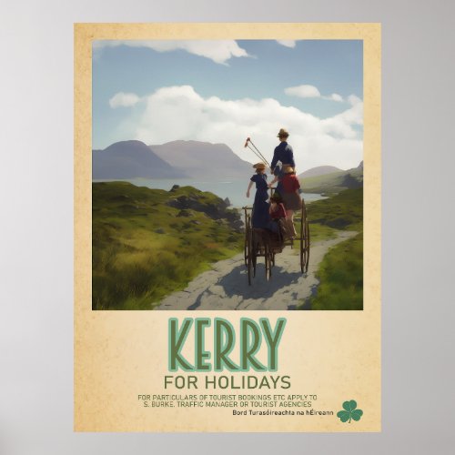 Kerry Ireland Retro Irish Travel Advert Poster