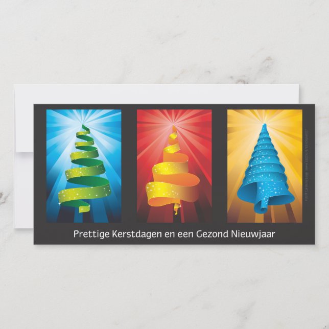 kerstbomen gemaakt van lint holiday card (Front)