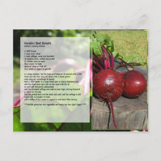 Kerstin's Beet Borscht Recipe Postcard