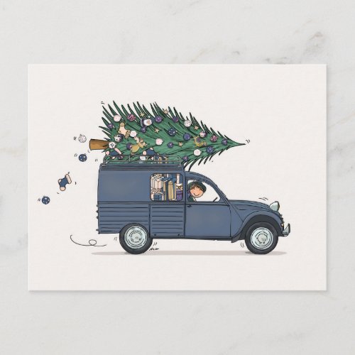 Kerstkaart Besteleend blauw Postcard