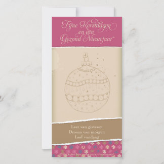 Kerstkaart met kerstbal holiday card