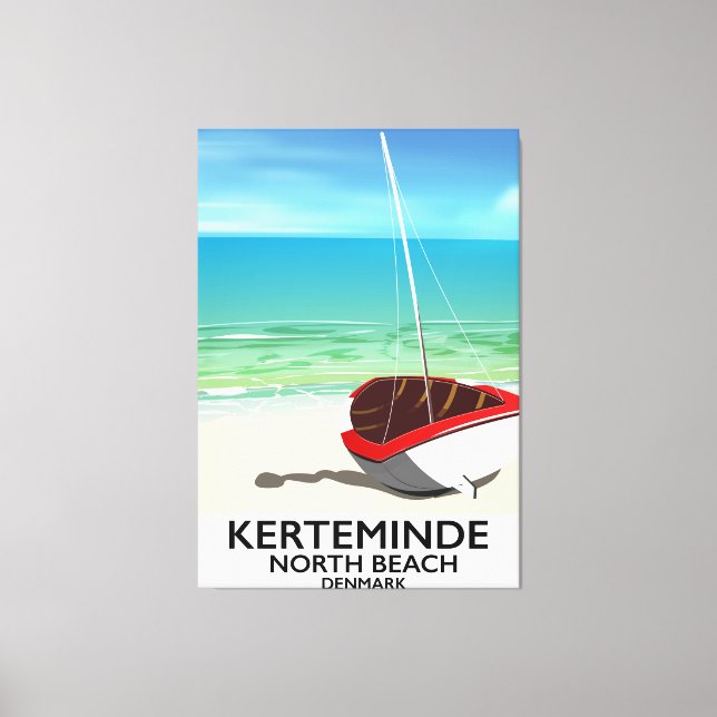 Kerteminde North Beach Denmark Travel poster Canvas Print (Front)