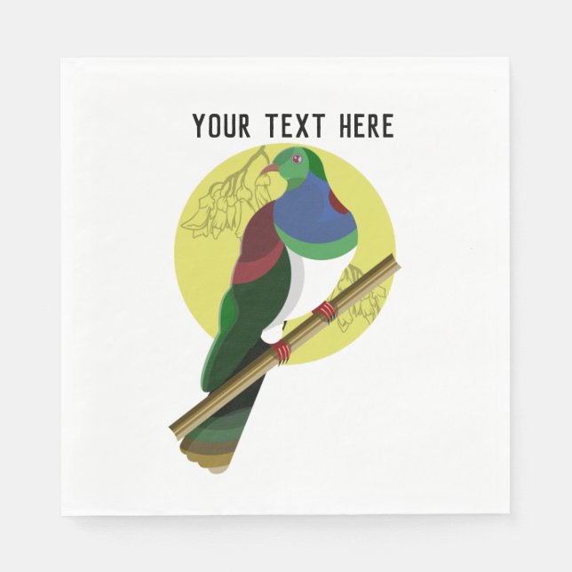 KERURU Wood pigeon NZ BIRD Napkins (Front)