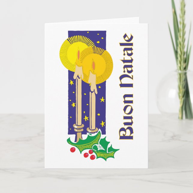 Kerzen candles Buon Natale Holiday Card (Front)