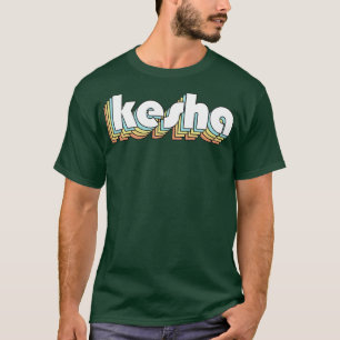 Kesha Retro Rainbow Typography Faded Style T-Shirt