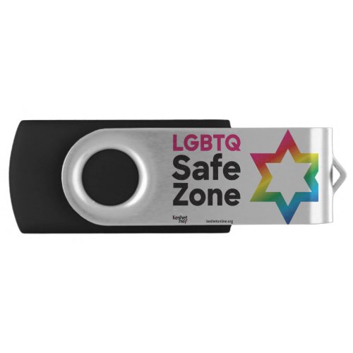 Keshet LGBTQ Jewish Safe Zone Classic Rainbow Flash Drive