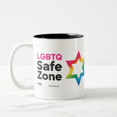 Keshet LGBTQ Jewish Safe Zone Classic Rainbow Two_Tone Coffee Mug