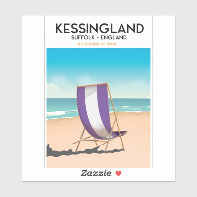 Kessingland, Suffolk England beach travel poster Sticker (Sheet)