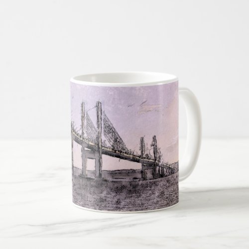 Kessock Bridge Inverness Artistic Watercolour Coffee Mug