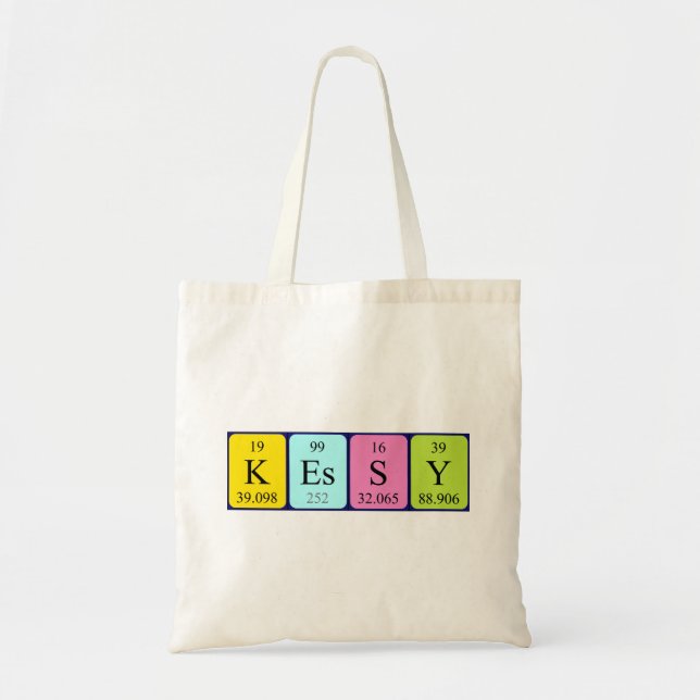 Kessy periodic table name tote bag (Front)