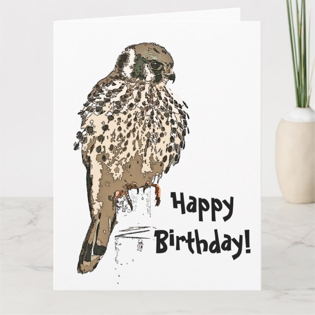 Kestral Bird Wildlife Birthday Greeting Card (Front)
