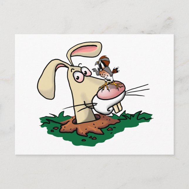 Kestrel and Rabbit Postcard (Front)