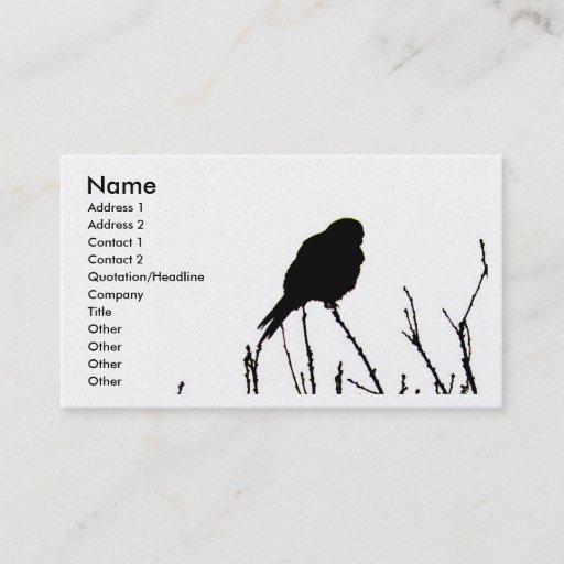 Customizable Kestrel Business Card