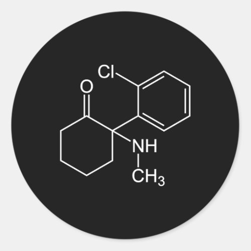 Ketamine Keta Molecule Classic Round Sticker